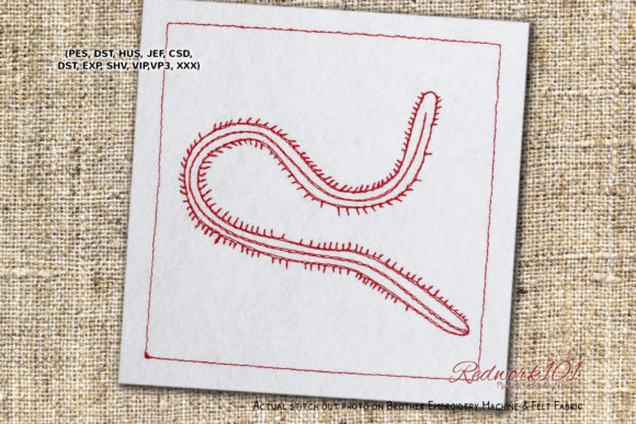 Bristle Worm Embroidery Design