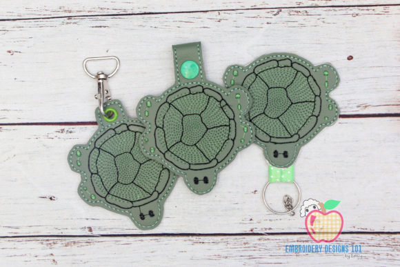 Cartoon Tortoise ITH Snaptab Keyfob
