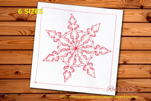 Christmas Snowflake Redwork