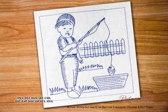 Fishing in Tub: Seasonal Embroidery Review