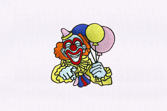 Friendly Clown Embroidery Design