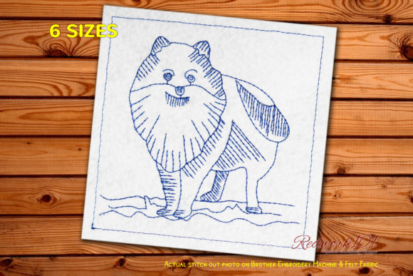 Pomeranian Dog Embroidery