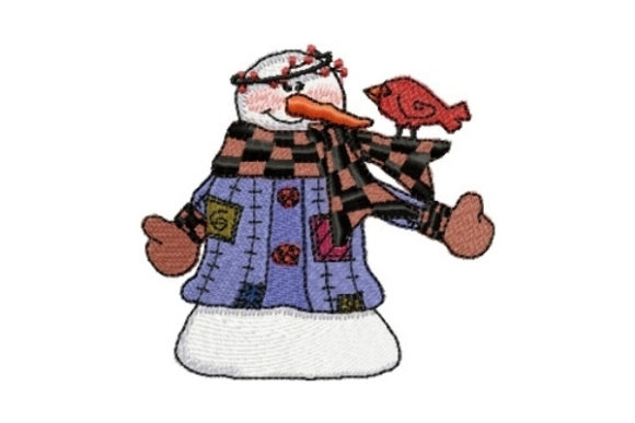 Snowman Tweetie: A Winter Embroidery Gem