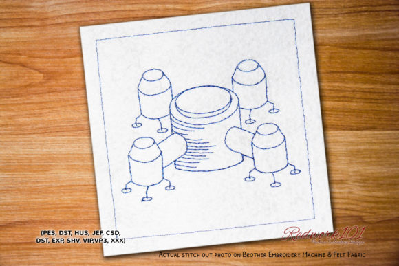 Space with Shuttle Star Lineart Design