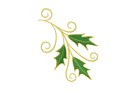 Stylized Holly Branch for Christmas